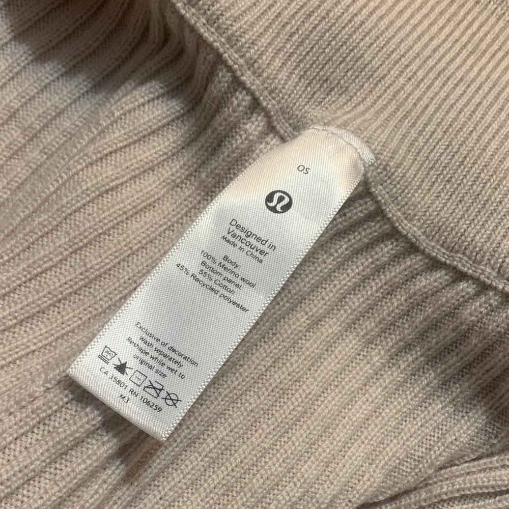 lululemon athletica Ribbed Cream Wool-Blend Sweater